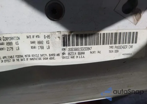 2005 Dodge Srt4 from USA, damaged, VIN 1B3ES66S15D233947